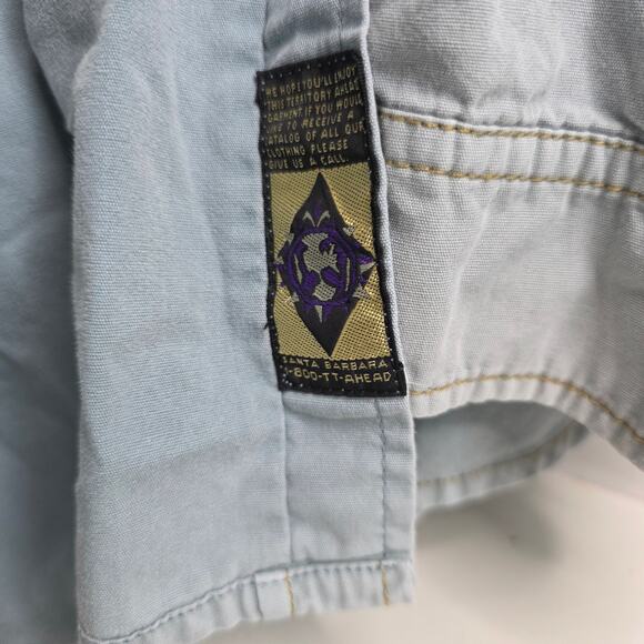 The Territory Ahead, Light Blue Cotton Pearl Snap Button-Up Shirt, Mens, XL - Picture 4 of 8